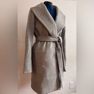 AnnTaylor Gray Shawl Collar Wrap Coat